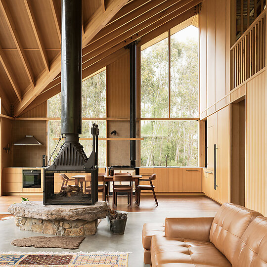 Interior photograph of Off Grid House by Thurston Empson