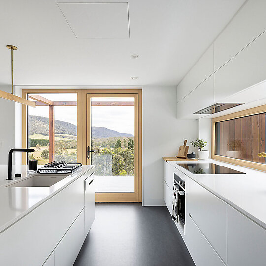 Interior photograph of TARLO RIVER PASSIVE HOUSE by Evan Maclean
